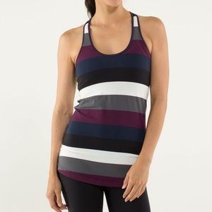 Lululemon Cool Racerback in Pow Stripe Angel Wing / Hyper Stripe Plum